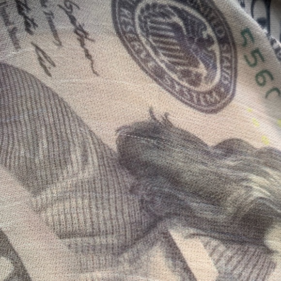 Large Money Print Scarf - Picture 4 of 16